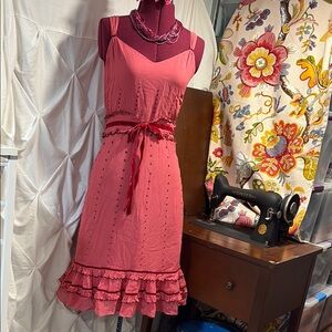 Elegant Pink Strappy Party Dress